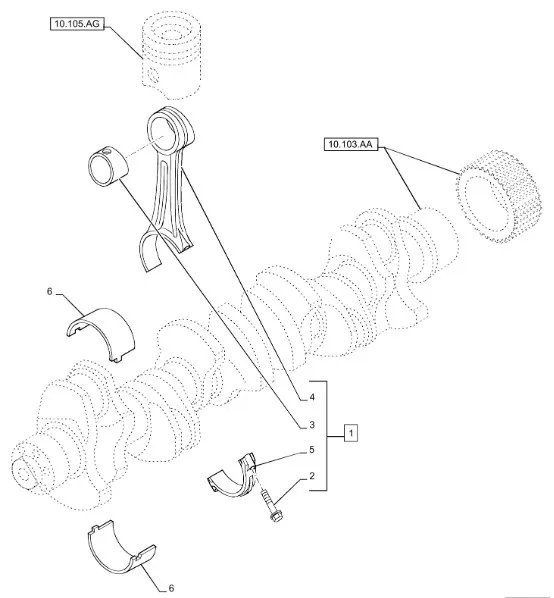 500054904 - Вкладыш красн. 0,127мм шатуна ДВС Cursor9 T8./Mg., CS, CSX, CX6/8, Axion9